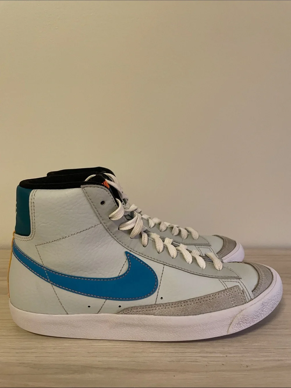 Nike Blazer Mid 77 FD0297-001 Pure Platinum Laser Blue Sneaker GS Size 7Y